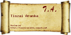 Tiszai Aranka névjegykártya